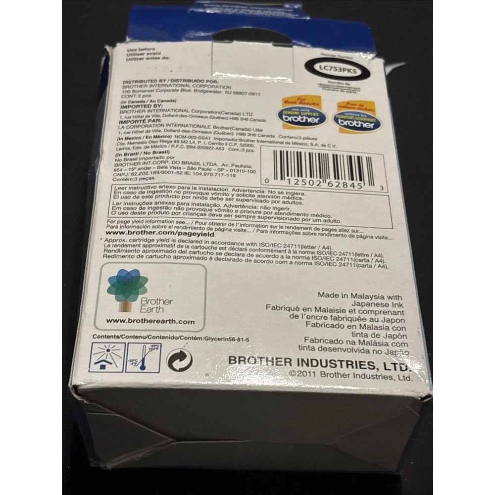 Genuine Brother LC75CL XL Color Ink 3-Pack OEM Sealed Expired 10/2013 LC753PKS
